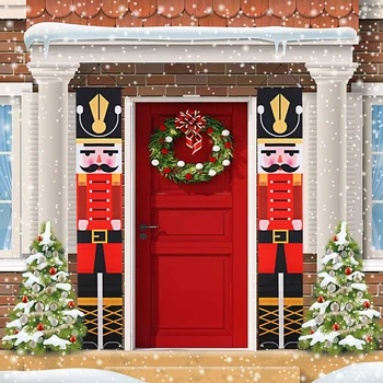 

Nutcracker Banner Christmas Decoration for Home Merry Cristmas Ornament 2020 Christmas Outdoor Deco Noel Xmas Gift New Year 2021