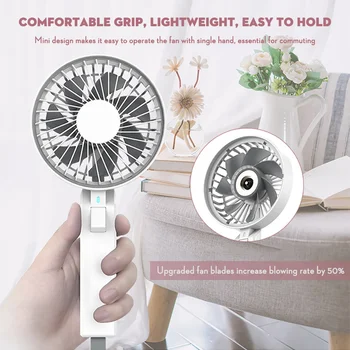 

Mini USB Fan Portable Handheld USB Rechargeable Built-in Battery 2000mAH Handy Air Cooling Fan for Outdoor Home Car Accessories