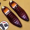 Phenkang mens leather shoes genuine leather oxford shoes for men luxury dress shoes slipon wedding shoes leather brogues ► Photo 1/6