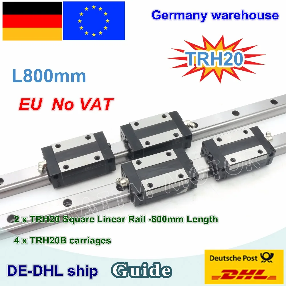 4P Carriages ◤DE◢  2P TRH20 L=800mm Linear Guide Rail for CNC Engraving Machine 