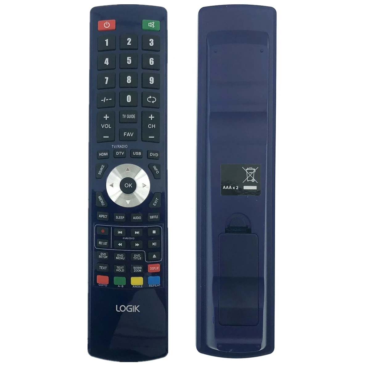 Blue Пульт дистанционного управления LOGIK tv для L22FEDN12/L22FEDP12/L22FEDR12/L22FEDW12/L22FEDV12/L22FEDY12/L22FEDO12 - Цвет: Blue