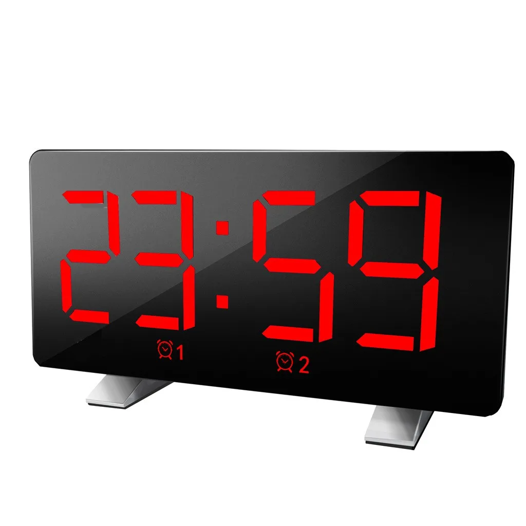 Fashion Boutique New LED Electronic Snooze Alarm Clock Office Bedroom Bedside Digital Display Temperature Clock Home Decoration