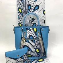 Самые популярные последние вечерние 6 ярдов в африканском стиле настоящий хлопок Анкара принт воск ткань и воск Сумка Набор Y90907-7