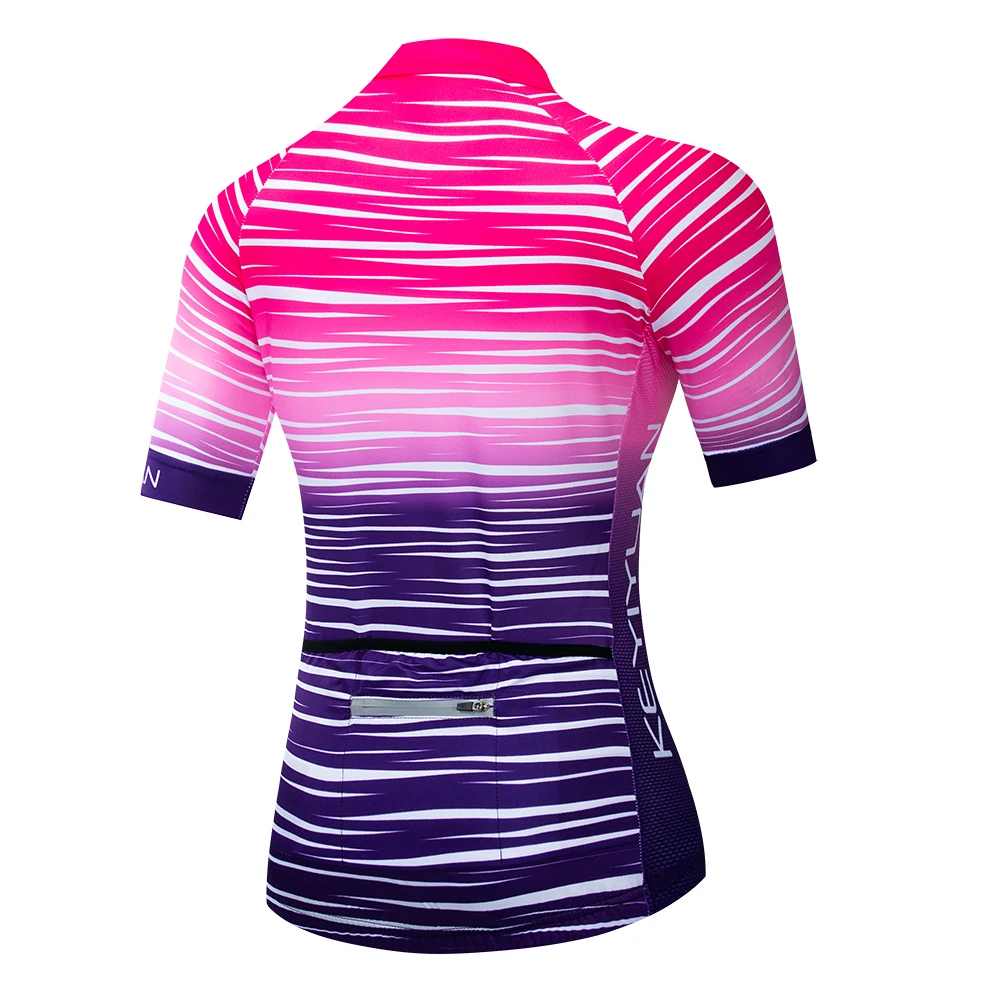 KEYIYUAN Women's Short Sleeve Cycling Clothing Summer Bike Jersey Road Riding Bicycle Cycle Wear Mallot Ciclismo Mujer Verano