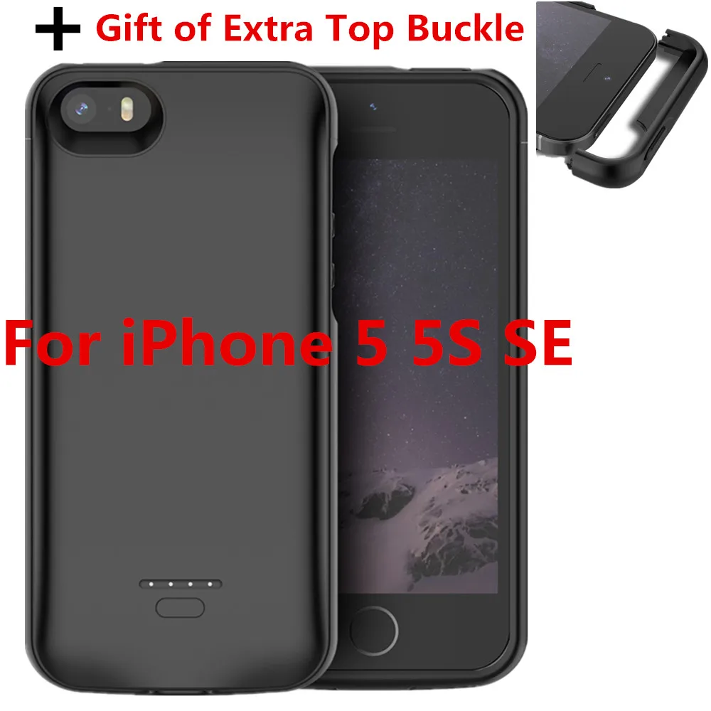 Чехол CASEWIN для аккумулятора iPhone 5 чехол SE 6 7 8 4000 мАч зарядный внешний аккумулятор X
