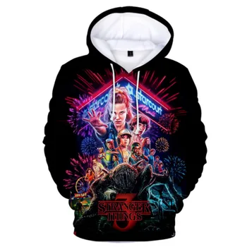 

Dropship 2019 Hot Men's Hoodie Stranger Things Season 3 Sweatshirt Tv Series Stranger Things 3d Print Winter Warm Hoodies Tops