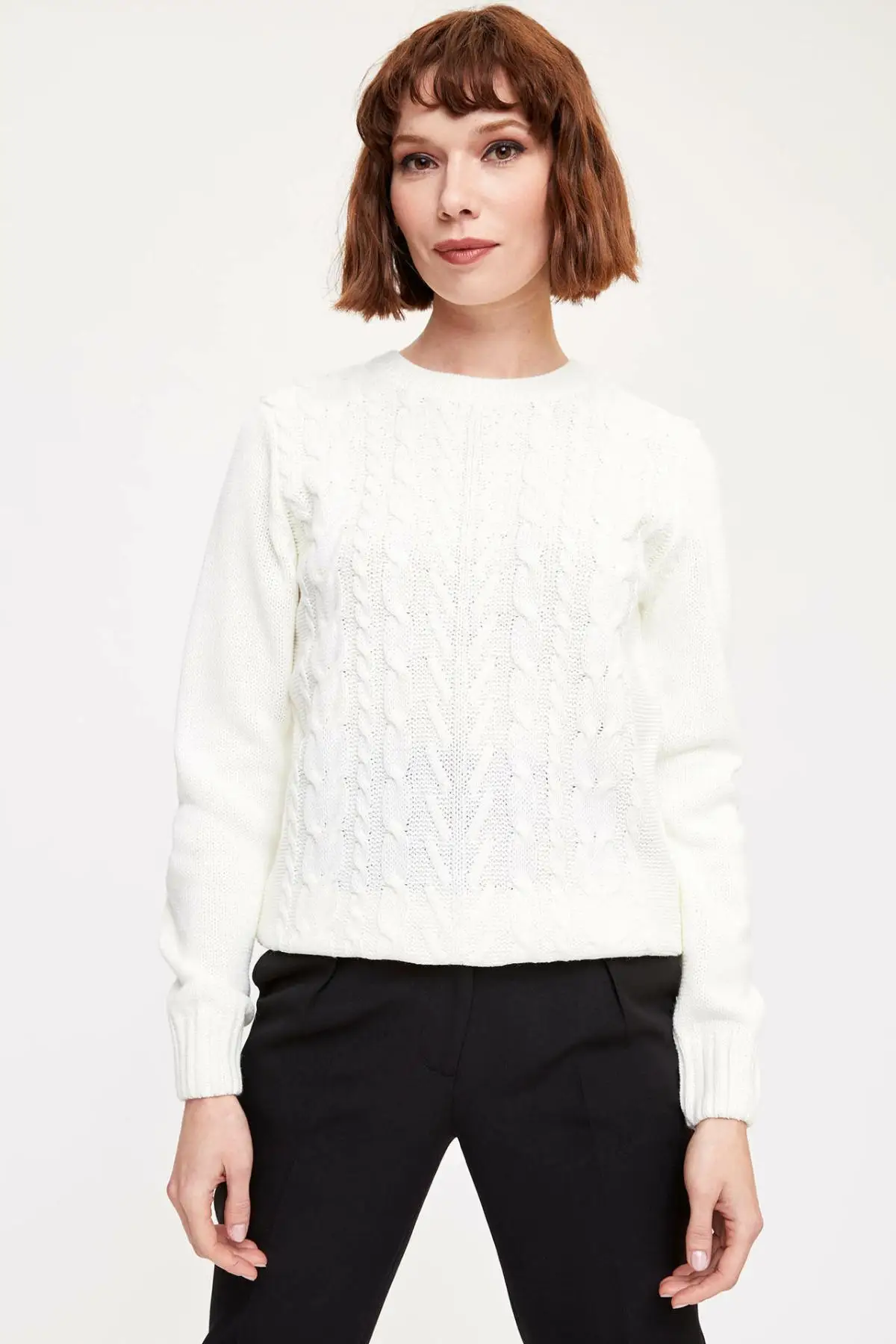  DeFacto Women Joker O-neck Pullovers Sweatshirt Casual Simple Pullover Long sleeves Women Jumpers N