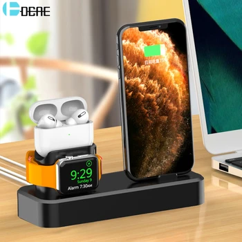 

Silicone Charging Stand Holder Station Dock for iPhone 11 XS XR X 8 Apple Watch Series 5 4 3 2 1 Charger for iWatch Airpods Pro