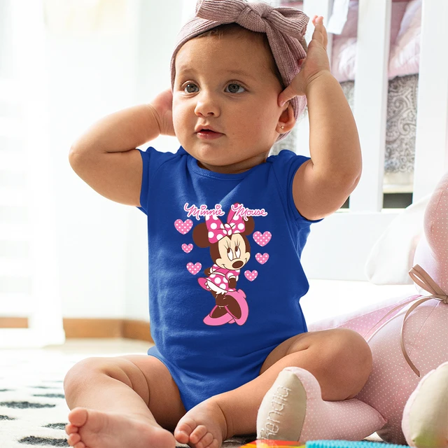 Verão recém-nascido macacão kawaii roupas de bebê ropa de bebe disney anime  minnie mouse impressão