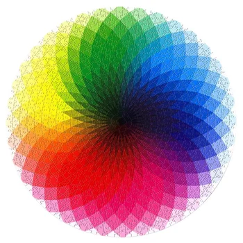 

1000 Piece Puzzles for Adults Teen Gradient Color Rainbow Large Round Jigsaw Puzzle Difficult XH8Z