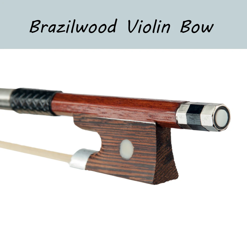 

4/4 3/4 1/2 1/4 1/8 Brazilwood Violin Bow Brazil Wood Round Stick Fiddle Bow Student Beginner Use
