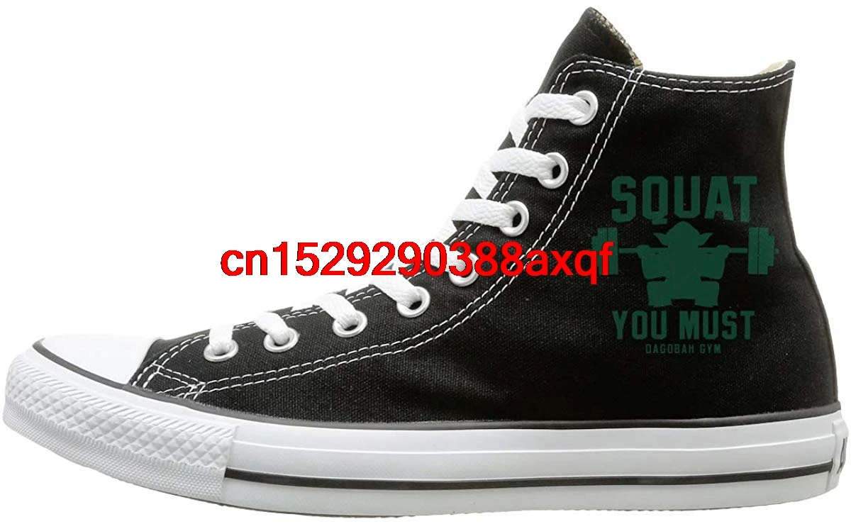 

Canvas Shoes SQUAT YOU MUST Casual High-Top Lace Ups Sneaker For Unisex