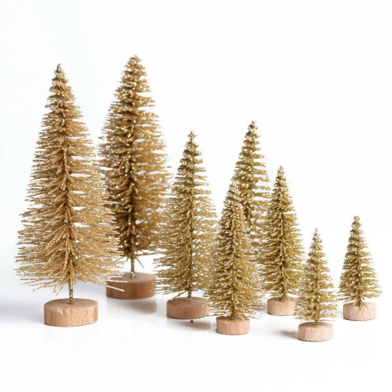 8PCS Small Christmas Tree Set Simulation Christmas Tree Table Decoration Festive& Party Supplies