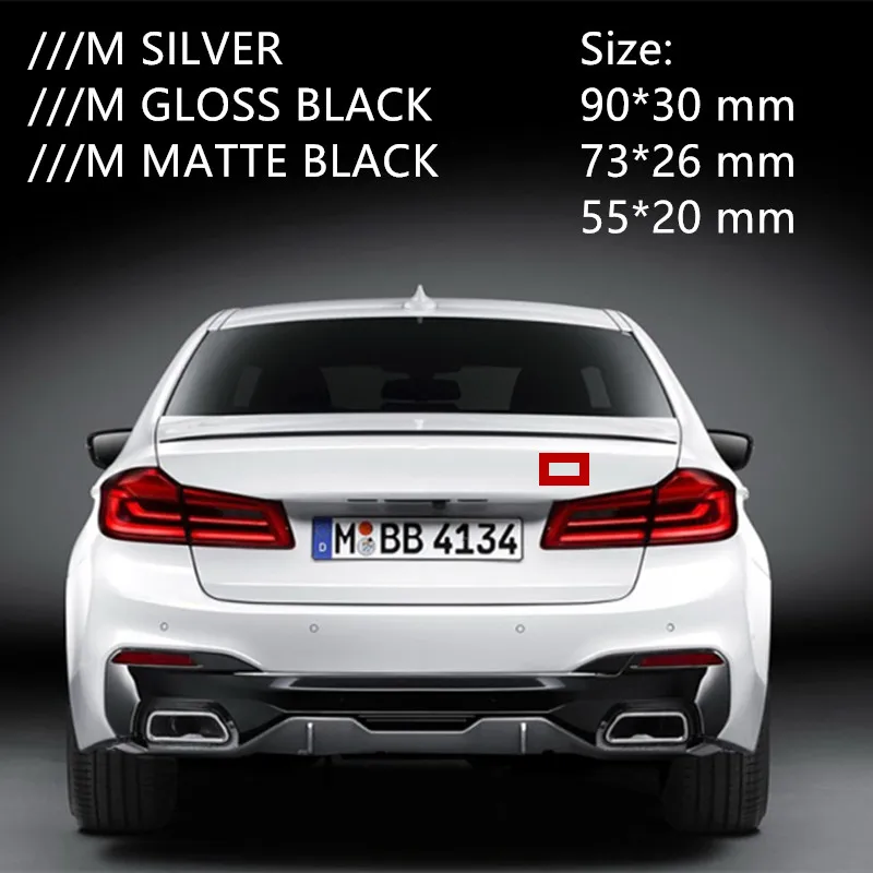 Metallic Kompatibel for BMW Color : Silver Dljyy M 3Pcs Tri Color Fender Side Rear Trunk Emblems-Logo-Aufkleber-Abzeichen-Aufkleber-Plaketten for Kotflügel und Stoßstange 