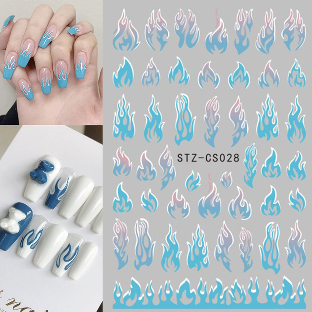 Golden Curve Marble Line Nail Sticker Irregular Swirl Striping Slider Charm Nail Design Gel Polish Decal Manicure LESTZ-CS067