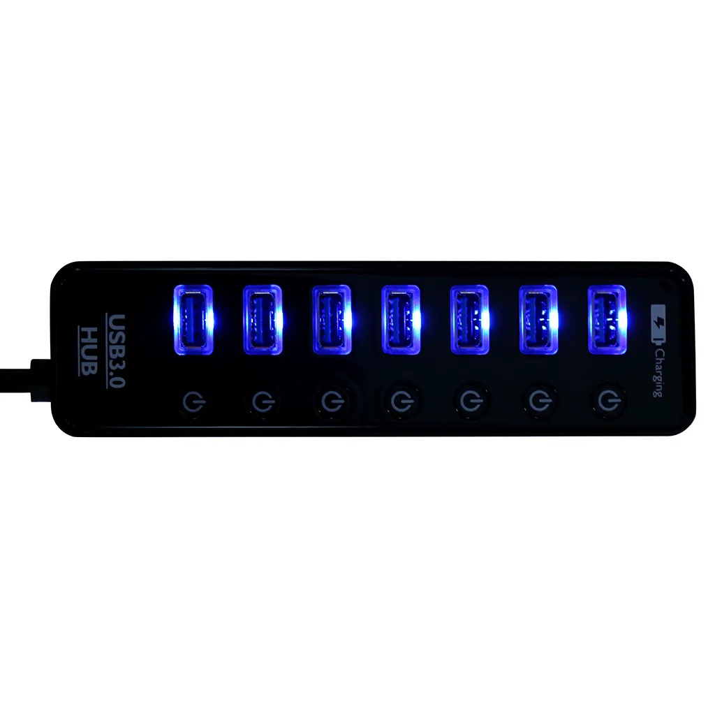 Ouhaobin USB3.0 концентратор высокой Скорость Зарядное устройство USB3.0 чип 7-Порты и разъёмы концентратор для компьютера USB ЗУ для мобильного телефона