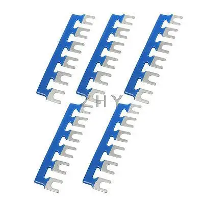 

400V 10A 6 Postions Pre Insulated Terminal Barrier Stripe Blue 5 Pcs
