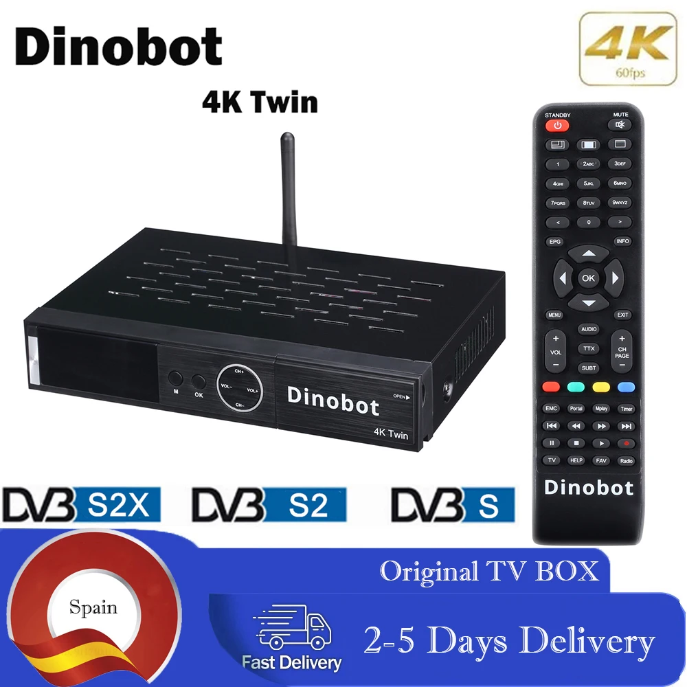 новый тип Dinobot 4K двойной UHD Linux E2 спутниковый телевизионный приемник с двойным DVB -