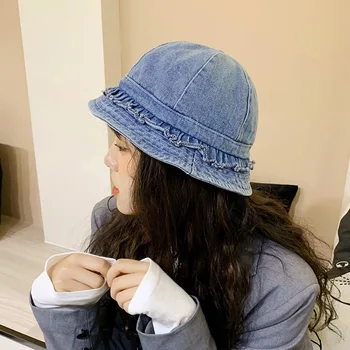 

2020 New Fisherman Hat Tide men and women street Washed Denie summer outdoor basin cap men Bucket hat beanies