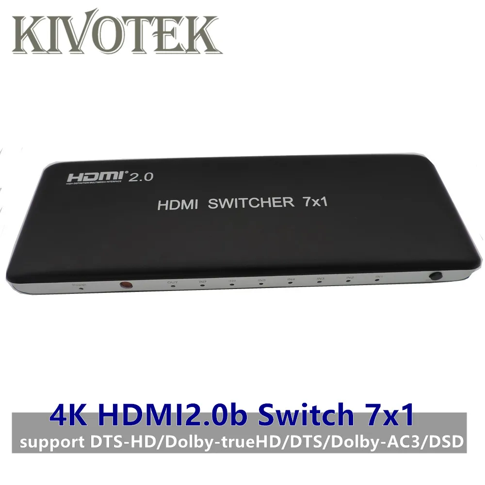  4K 3D 7x1 HDMI Switch Switcher Adapter7 to 1 Hdmi2.0b switch RC Controller hdmi Female Connector Fo