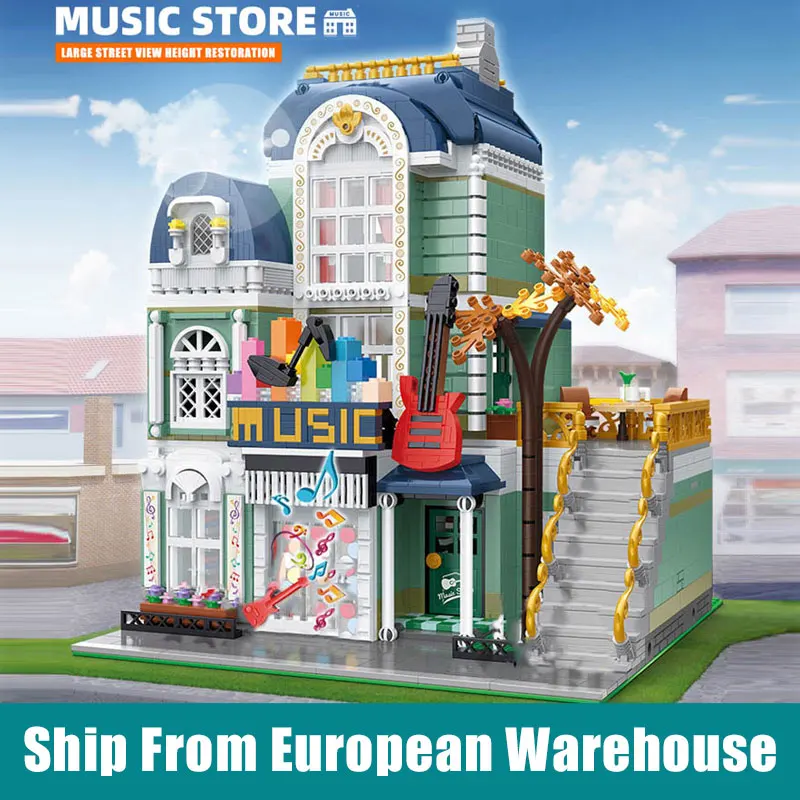 Yeshin YC20008 конструктор уличный вид модель музыкального магазина MOC строительные