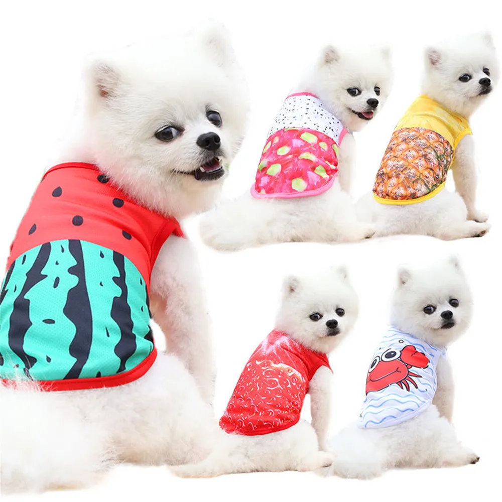 Miflame verano perro ropa para perros pequeños camisas pomerania ropa Bichon frutas perro camisetas de dibujos animados mascota camiseta para perro ropa