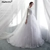 Long Sleeves Wedding Dresses 2022 Lace A Line Wedding Gowns Sexy Sheer New Arrival Bride Dress Robe De Mariee Vestido de Noiva ► Photo 2/6