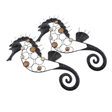 2х металлическая садовая настенная подвеска-морской конек-для дома, сада и декора стен