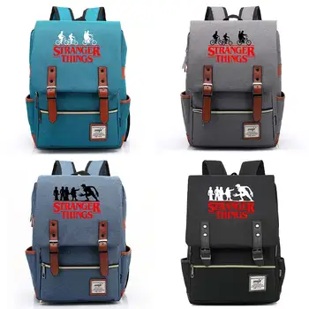 

2020 Fashion New Stranger Things Buckle Children School bag Teenagers Student Schoolbags Women Bagpack Men Backpack