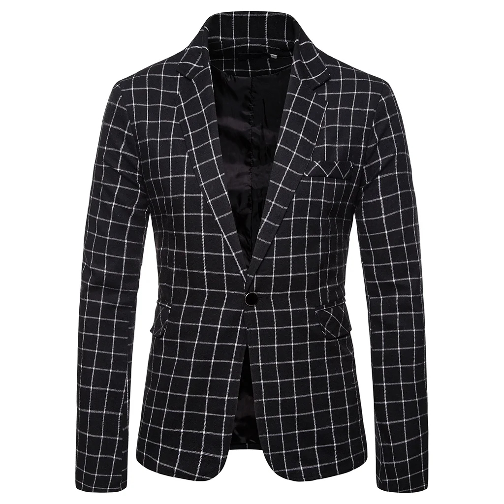 

CYSINCOS Blazer Autumn Men Casual Blazer Suit Mens Cotton Suit Jacket Slim Fit Men's Classic Smart Casual Male Party Blazer