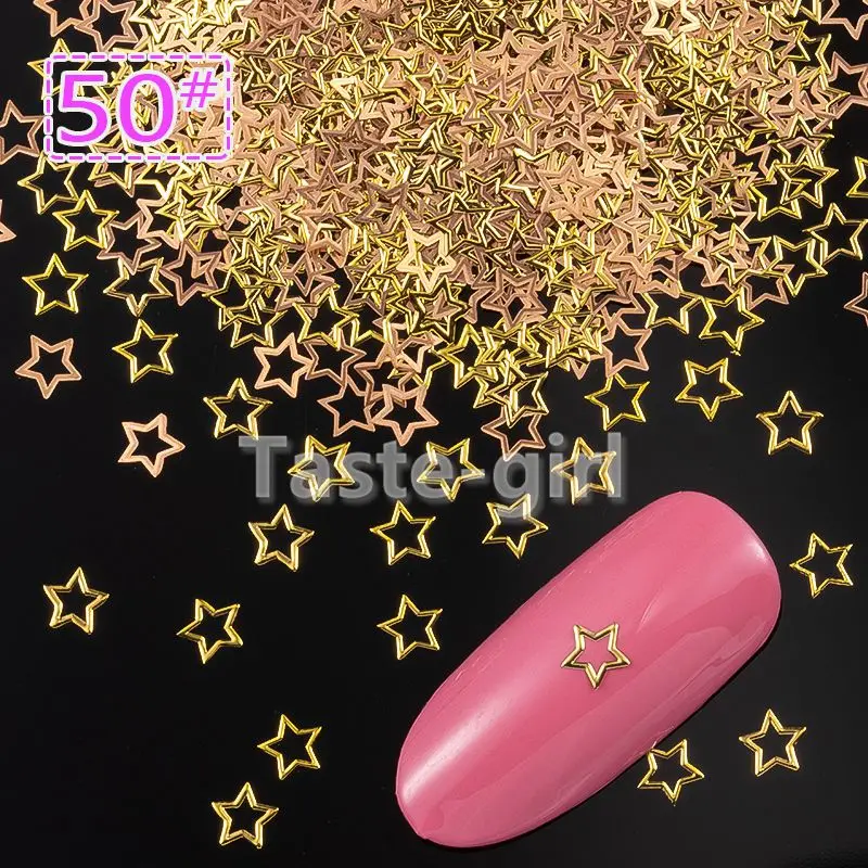 KJP400-50 400 шт черные золотые серебряные металлизированные для дизайна ногтей украшения ломтик sequnismanicure наклейки для ногтей Фольга - Цвет: KJP400-50