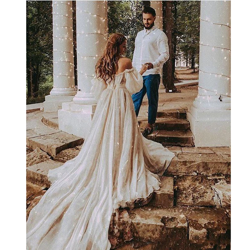 LORIE-Off-The-Shoulder-Princess-Wedding-Dress-Sweetheart-Appliqued-Puff-Sleeves-Bride-Dress-A-Line-Backless (2)