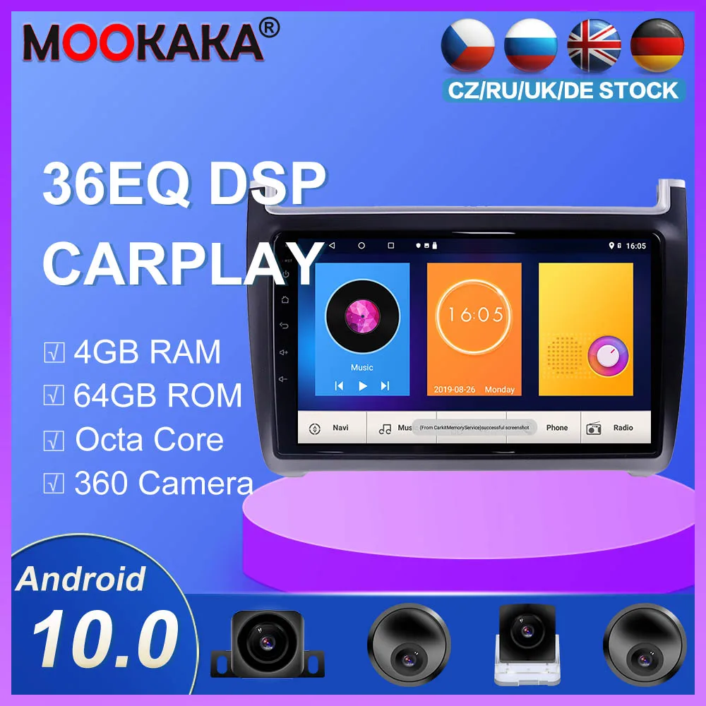 GPS навигатор Android 10 0 радио плеер для Volkswage polo СЕДАН 2008 2015 Автомобильный видео