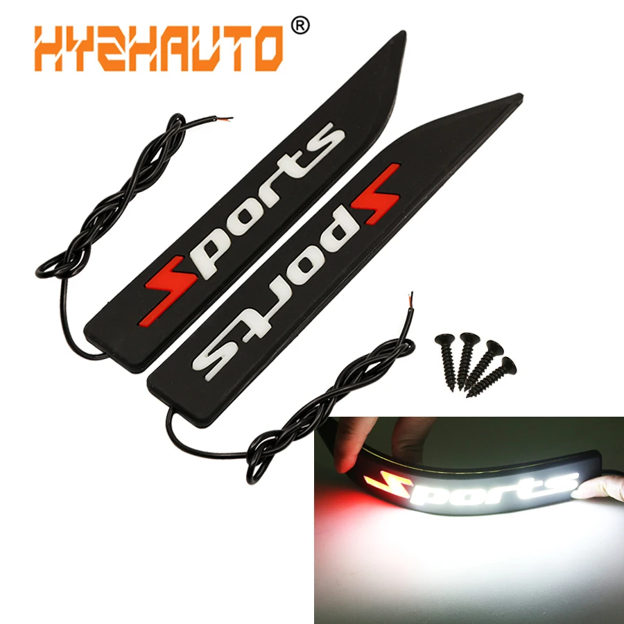 Car-Styling-Side-Maker-Lights-Flexible-Waterproof-COB-DRL-Dual-Color-6000K-Car-Fog-Driving-Turn副本