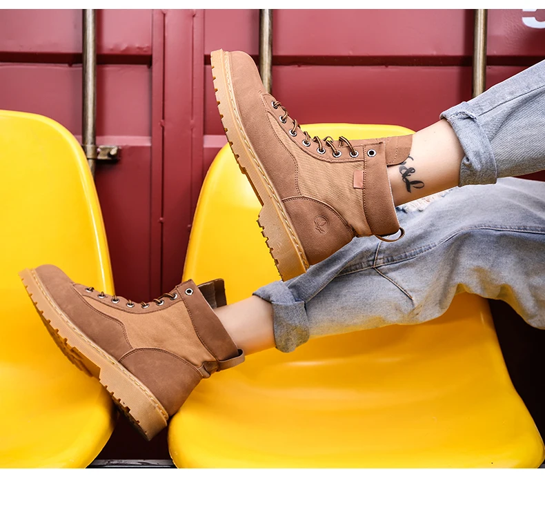 Men anti-slip breathable ankle boots waterproof high street fashion doc martens boots black grey brown lace up round-toe motorcycle boots soft comfortable work shoes safety (27)