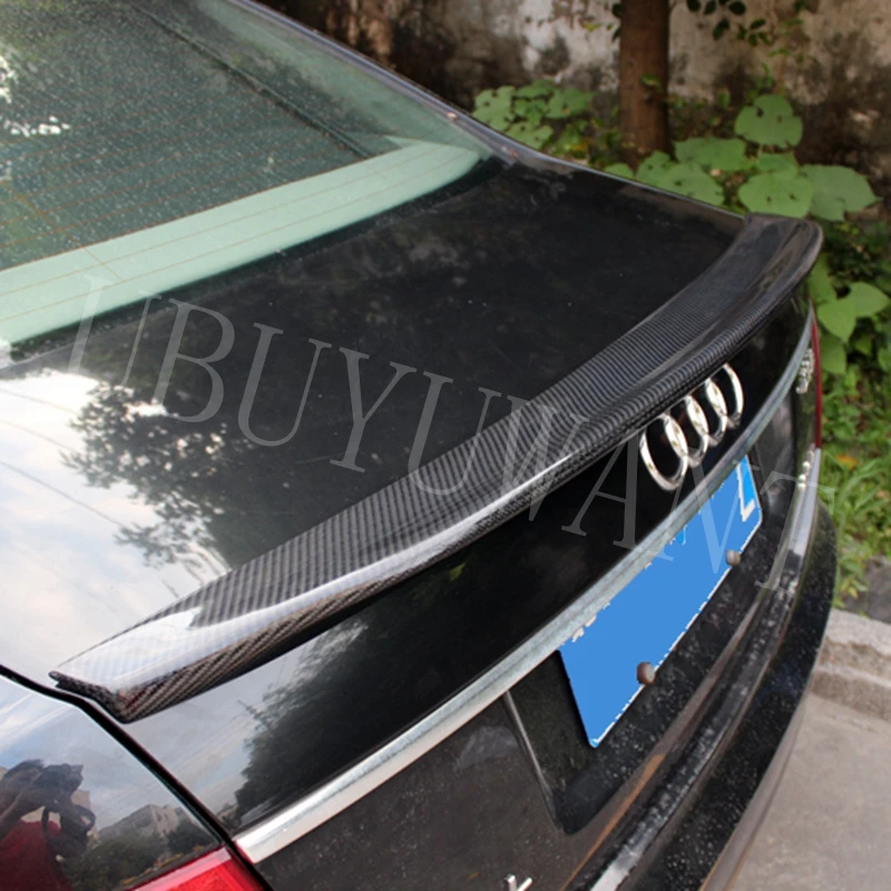 

Carbon Fiber Belgium Style Exterior Car Tail Boot Wing Decoration Rear Trunk Spoiler For Audi A6 C6 2009 2010 2011 2012