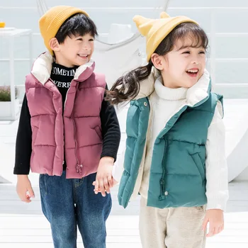

Baby winter new vest vest cotton coat boy girl children down jacket thick warm vest jacket boy girl stand collar vest warm coat