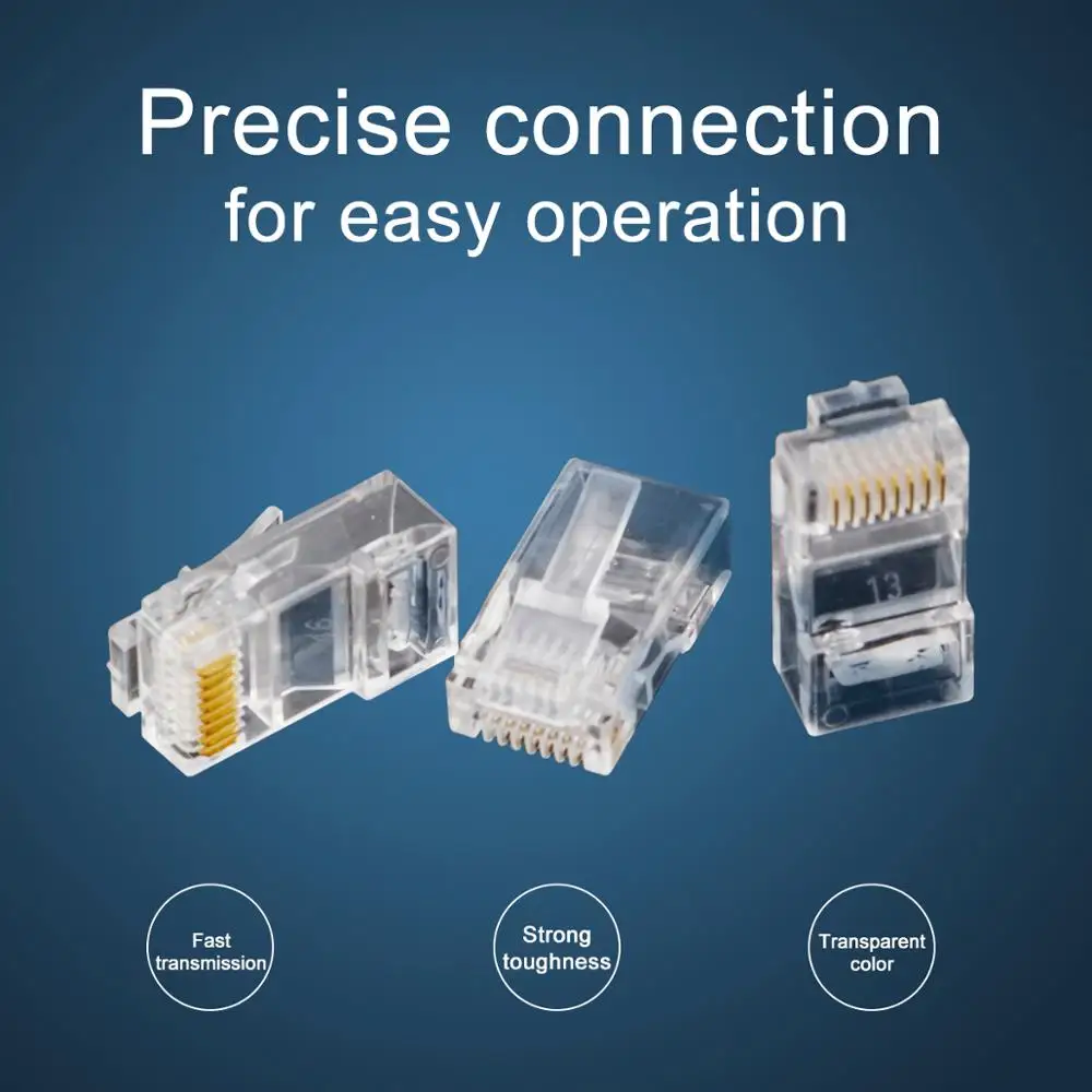 JRGK 50/100 Cat5 Cat6 разъем RJ45 ez сетевой кабель штекер неэкранированный 8 Pin модульные UTP