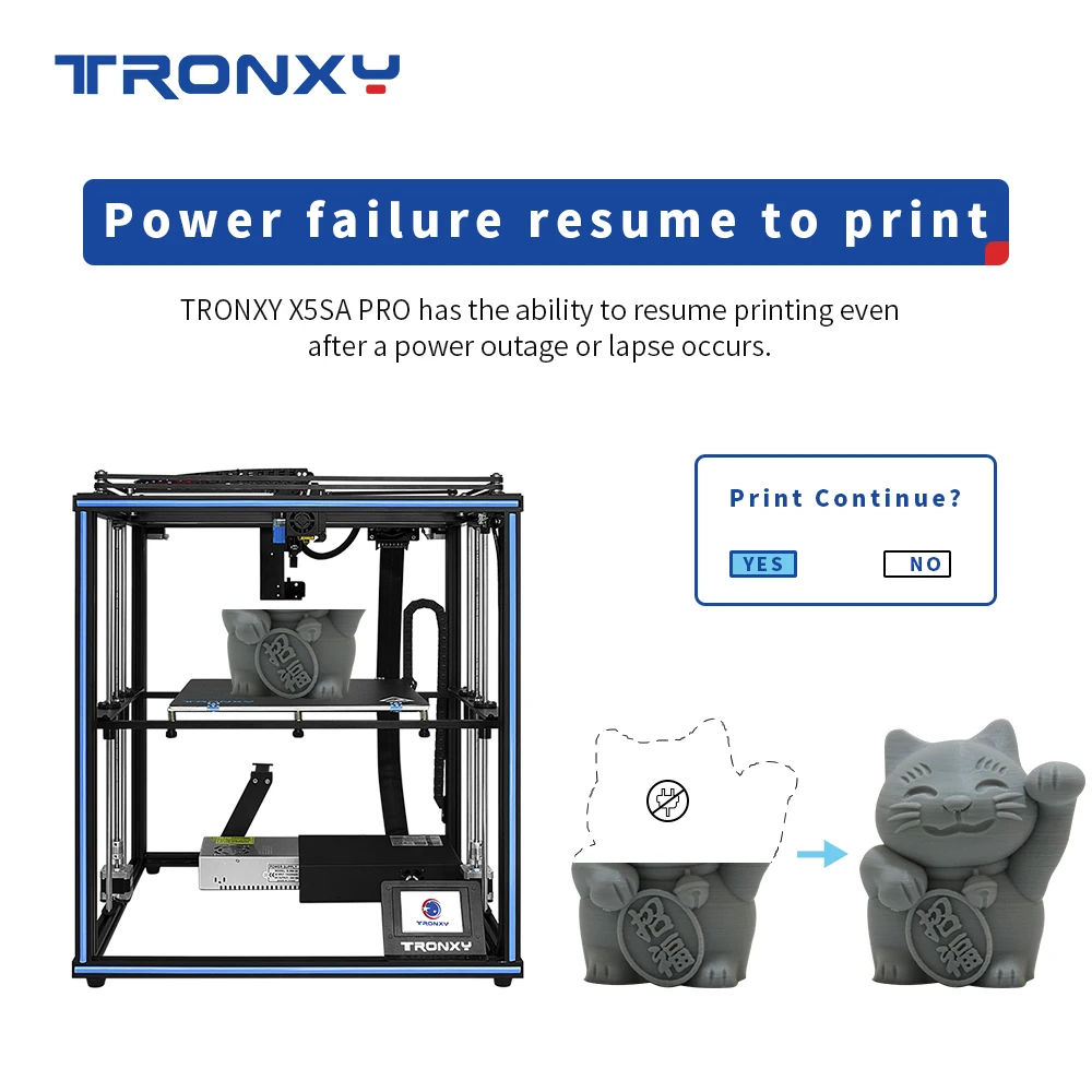 US $363.80 Tronxy X5SA Pro Quiet Drive 3D Printer OSG Double Axis External Guide Rail Desktop DIY Kits Titan Extruder Printing TPU Filament