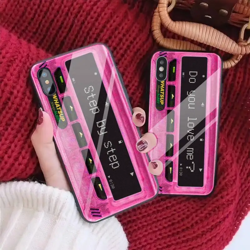 

Rose Red Fashion Glass Phone Case Fundas Coque for IPhone 12 11 Pro Max Cases XR XS 7 8 Plus Cover Accessories Carcasa