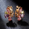 Hanreshe-pendientes de tuerca de cristal para chica de la boda, joyería Vintage de cobre, aretes dorados minimalistas, accesorios de regalo para mujer ► Foto 1/4