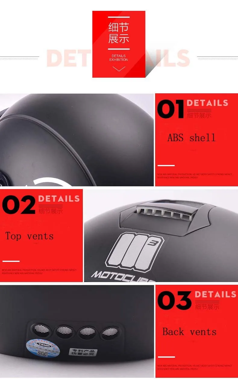 Casque Moto Demi-jet - Sportif & Léger - Visière - Protection Anti-choc - Homme & Femme - Pour Scooter, Aventure, Course