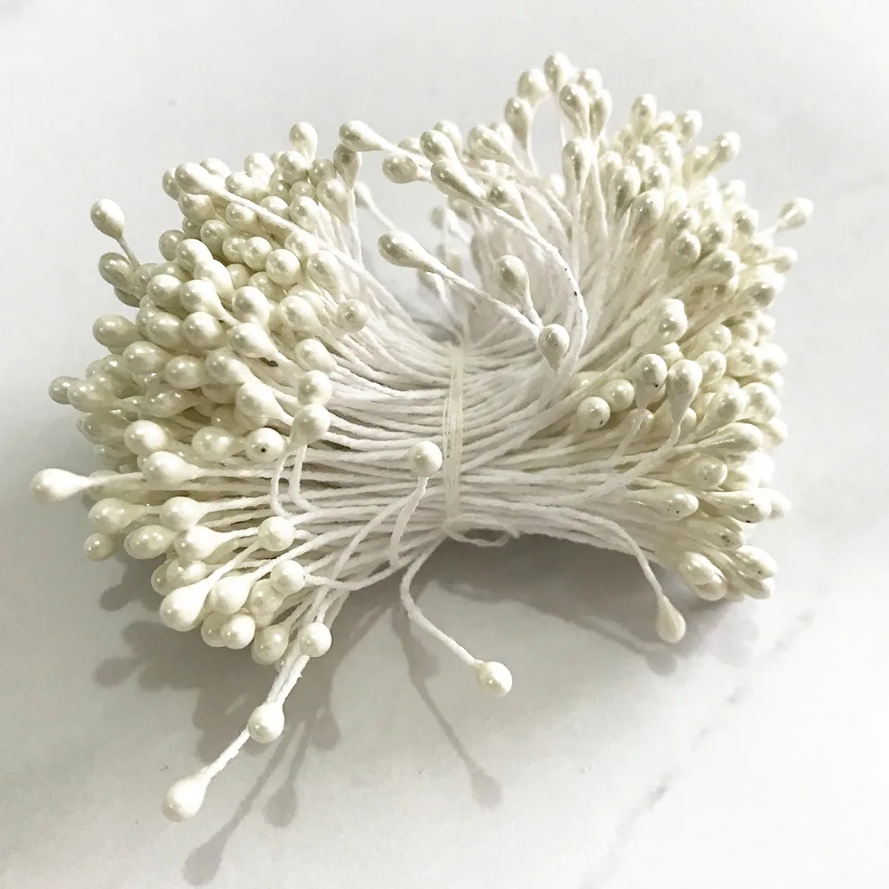 6/10/12/70/90pcs Hybrid Ivory Flower Cherry Stamen Berries Bundle DIY Christmas Wedding Cake Gift Box Wreaths Decor