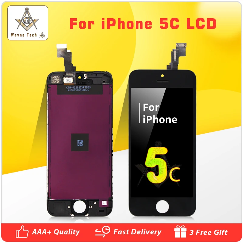 10 шт./Лот AAA Качество без битых пикселей для iPhone 5C 5G LCD с сенсорным экраном
