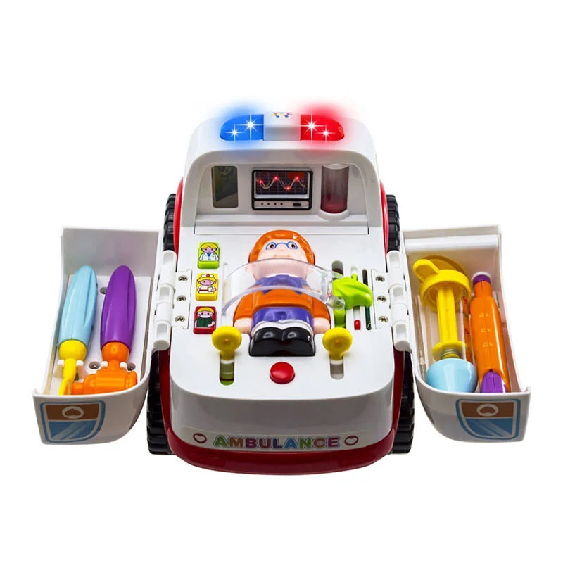 Машинка скорой помощи игрушка с музыкой и подсветкой для малышей 2-в-1