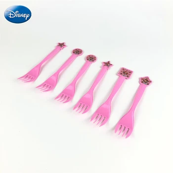 

6pcs Cartoon Disney Minnie Mouse Kids Girls Birthday Party Wedding decoration Disposable Forks Spoons Knives Party Supplies