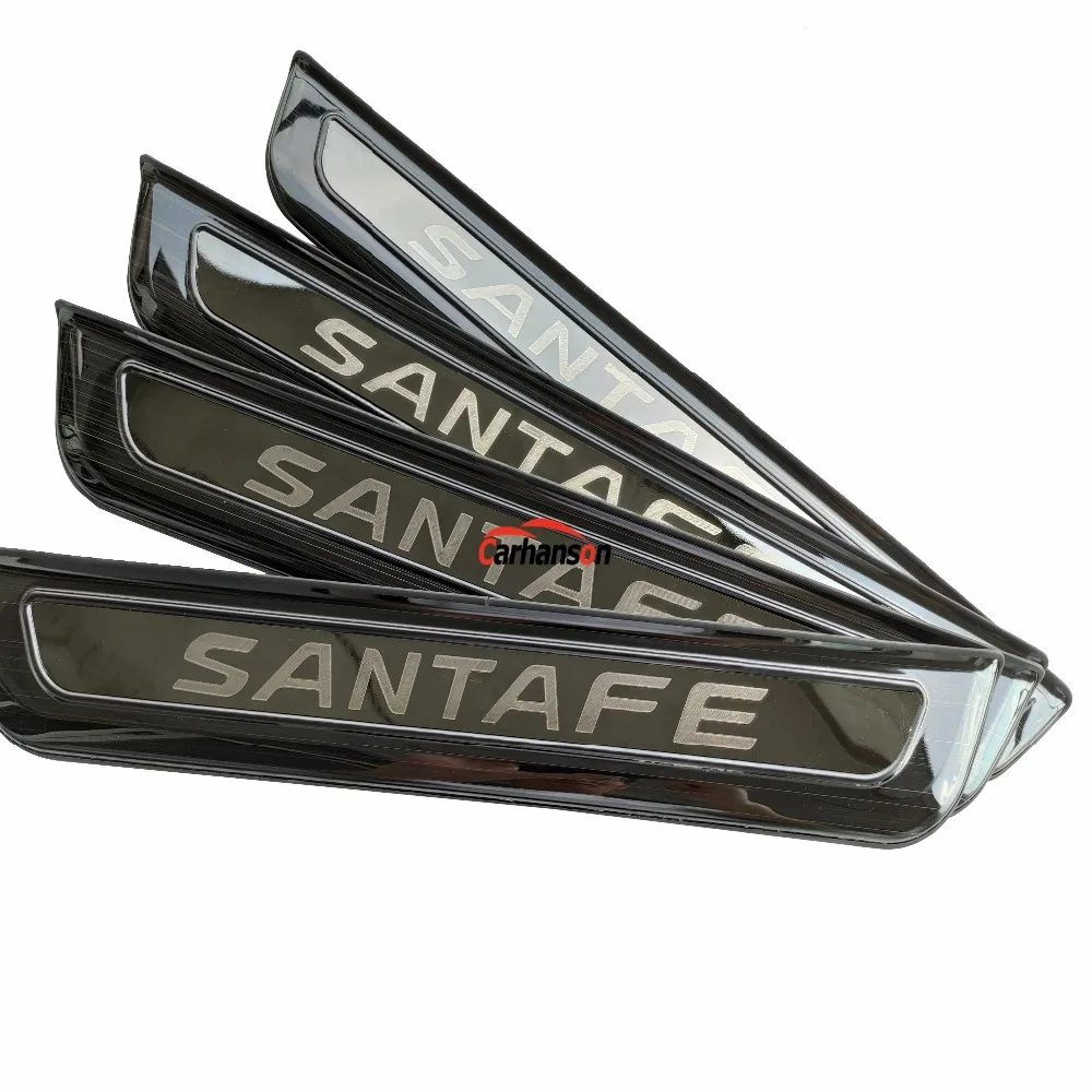 Для hyundai SantaFe автомобильный Стайлинг аксессуары из нержавеющей стали Накладка на порог Накладка защита Авто Наклейка