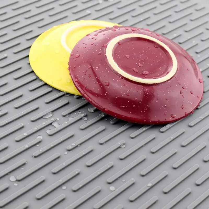 2pcDrain Pad бытовые силиконовые коврики для сушки посуды без скольжения блюдо сушильные прокладки термостойкие посудомоечные машины изоляционные колодки Висячие-тип