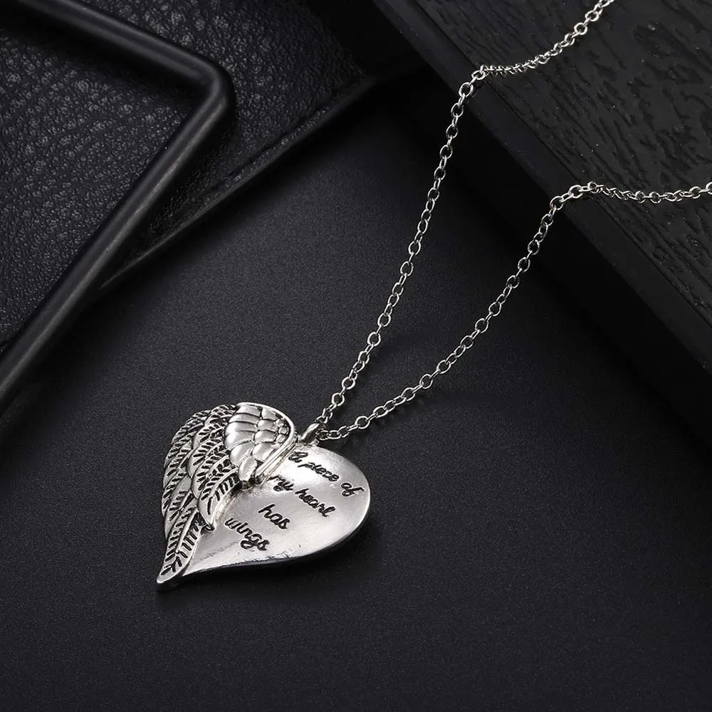 Цепочка с надписью A Piece of My Heart крыльями элегантный шепот в моем сердце ангелом