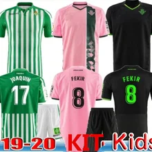 JOAQUIN REAL BETIS, Детский комплект, футбольные майки, домашняя черная, 3-я, розовая, 19, 20, Fekir Pedraza, Детский комплект, футбольная рубашка